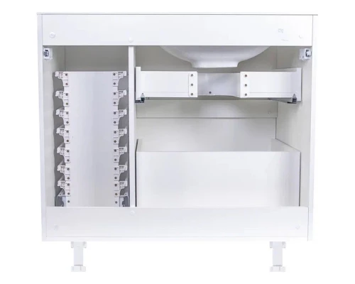 Тумба с раковиной белый матовый 90,2 см с бельевой корзиной Style Line Барселона СС-00002345 + СС-00002252