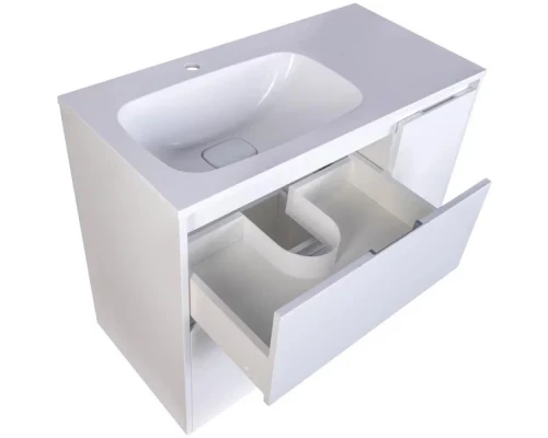 Тумба с раковиной белый матовый 90,2 см с бельевой корзиной Style Line Барселона СС-00002345 + СС-00002252