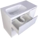 Тумба с раковиной белый матовый 90,2 см с бельевой корзиной Style Line Барселона СС-00002345 + СС-00002252