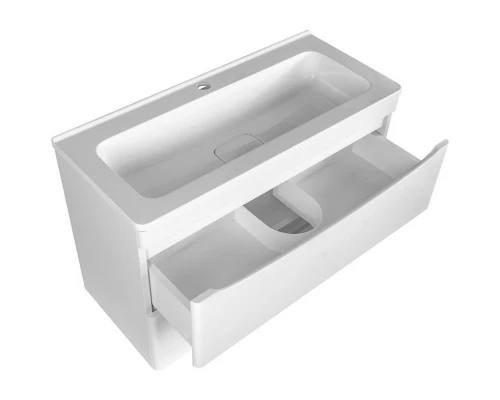 Тумба с раковиной белый матовый 80 см Style Line Бергамо СС-00002322 + СС-00002297