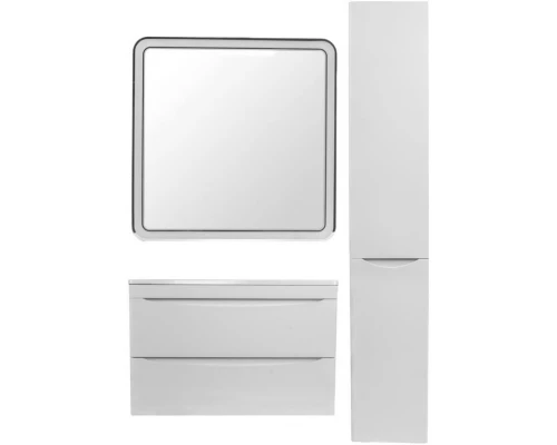 Тумба с раковиной белый матовый 80 см Style Line Бергамо СС-00002322 + СС-00002297