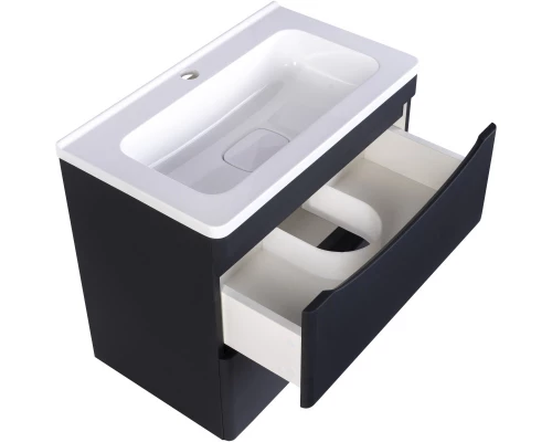 Тумба с раковиной черный матовый 60 см Style Line Бергамо СС-00002318 + СС-00002295
