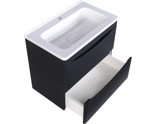 Тумба с раковиной черный матовый 60 см Style Line Бергамо СС-00002318 + СС-00002295