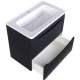 Тумба с раковиной черный матовый 60 см Style Line Бергамо СС-00002318 + СС-00002295