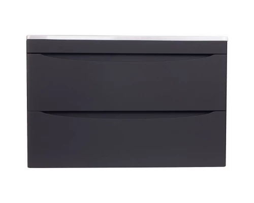 Тумба с раковиной черный матовый 80 см Style Line Бергамо СС-00002324 + СС-00002297