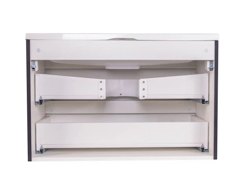 Тумба с раковиной черный матовый 80 см Style Line Бергамо СС-00002324 + СС-00002297