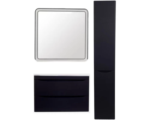 Тумба с раковиной черный матовый 80 см Style Line Бергамо СС-00002324 + СС-00002297