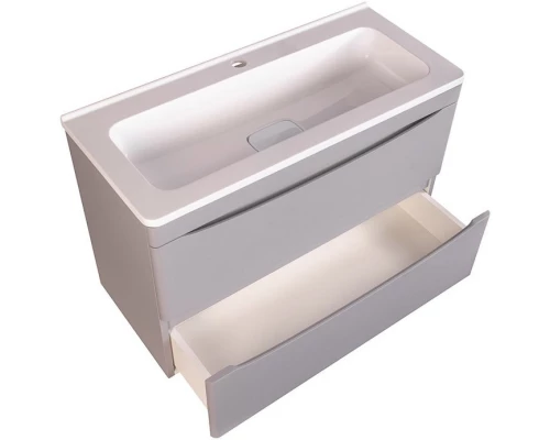 Тумба с раковиной серый матовый 80 см Style Line Бергамо СС-00002323 + СС-00002297