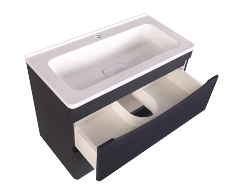 Тумба с раковиной черный матовый 70 см Style Line Бергамо СС-00002321 + СС-00002296
