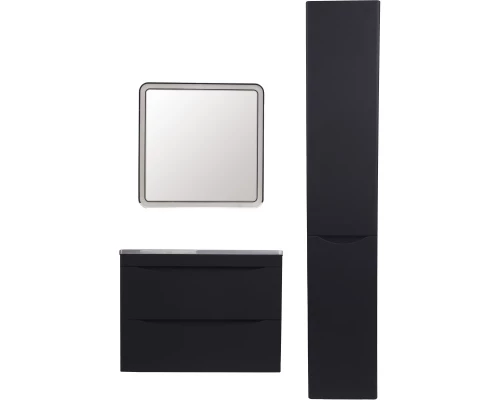 Тумба с раковиной черный матовый 70 см Style Line Бергамо СС-00002321 + СС-00002296