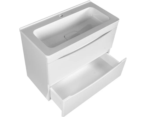 Тумба с раковиной белый матовый 70 см Style Line Бергамо СС-00002320 + СС-00002296
