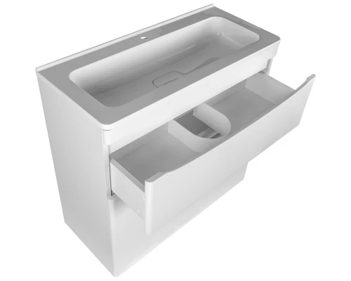 Тумба с раковиной белый матовый 80 см Style Line Бергамо СС-00002314 + СС-00002297