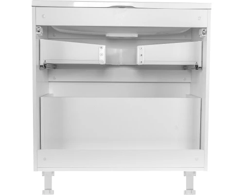 Тумба с раковиной белый матовый 80 см Style Line Бергамо СС-00002314 + СС-00002297