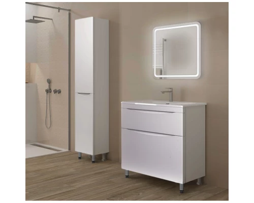 Тумба с раковиной белый матовый 80 см Style Line Бергамо СС-00002314 + СС-00002297