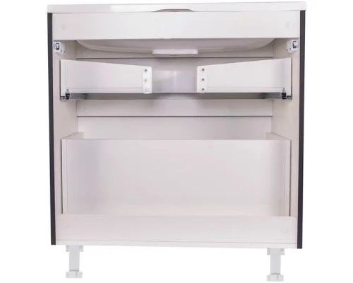 Тумба с раковиной черный матовый 80 см Style Line Бергамо СС-00002313 + СС-00002297