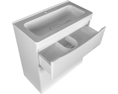 Тумба с раковиной белый матовый 70 см Style Line Бергамо СС-00002310 + СС-00002296