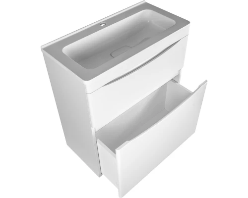 Тумба с раковиной белый матовый 70 см Style Line Бергамо СС-00002310 + СС-00002296