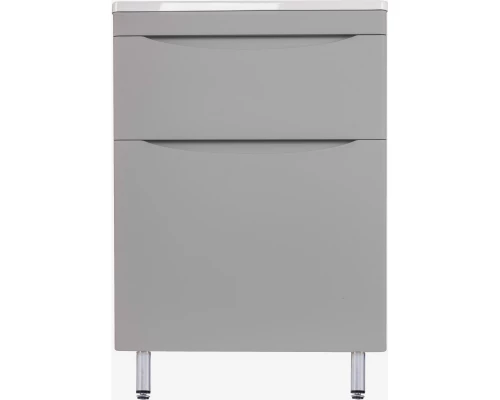 Тумба с раковиной серый матовый 60 см Style Line Бергамо СС-00002309 + СС-00002295