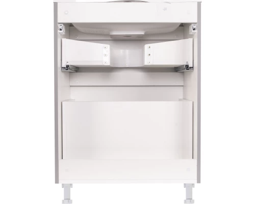 Тумба с раковиной серый матовый 60 см Style Line Бергамо СС-00002309 + СС-00002295