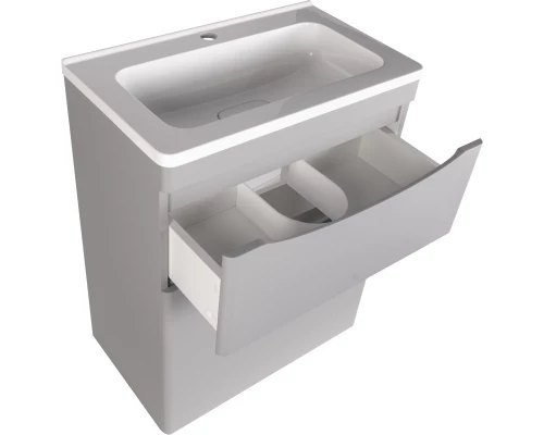 Тумба с раковиной серый матовый 60 см Style Line Бергамо СС-00002309 + СС-00002295