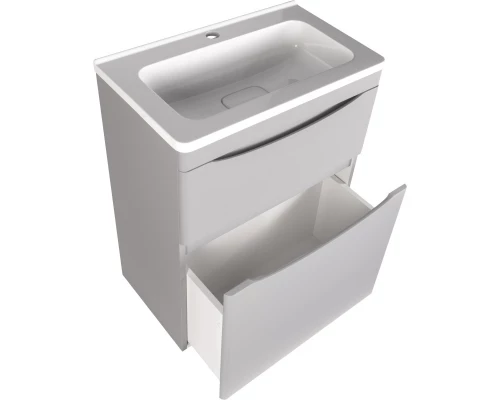 Тумба с раковиной серый матовый 60 см Style Line Бергамо СС-00002309 + СС-00002295