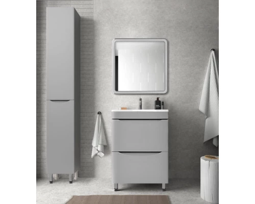 Тумба с раковиной серый матовый 60 см Style Line Бергамо СС-00002309 + СС-00002295