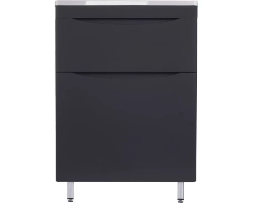 Тумба с раковиной черный матовый 60 см Style Line Бергамо СС-00002308 + СС-00002295