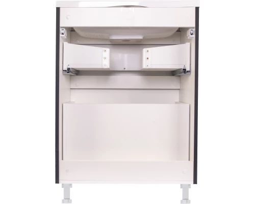 Тумба с раковиной черный матовый 60 см Style Line Бергамо СС-00002308 + СС-00002295