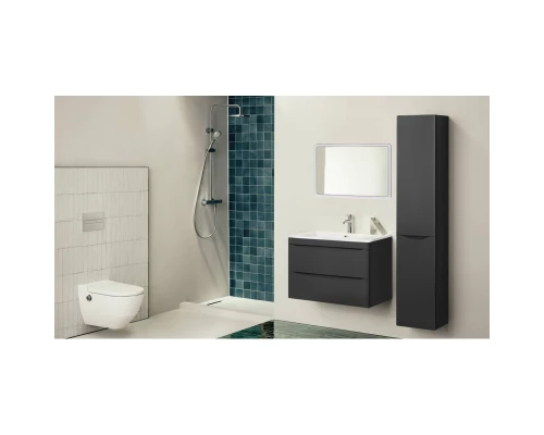 Тумба с раковиной черный матовый 80 см Style Line Бергамо СС-00002324 + СС-00002297