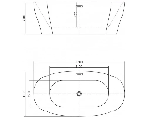 Акриловая ванна 170x85 см Swedbe Vita 8804