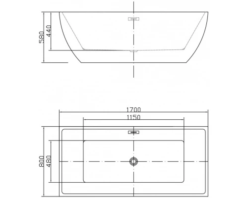 Акриловая ванна 170x80 см Swedbe Vita 8814