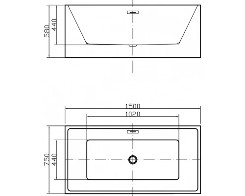 Акриловая ванна 150x75 см Swedbe Vita 8823