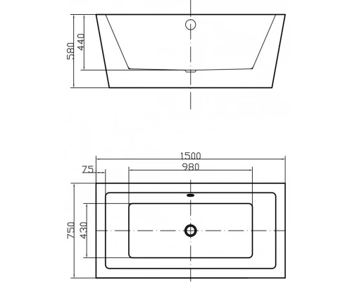 Акриловая ванна 150x75 см Swedbe Vita 8832