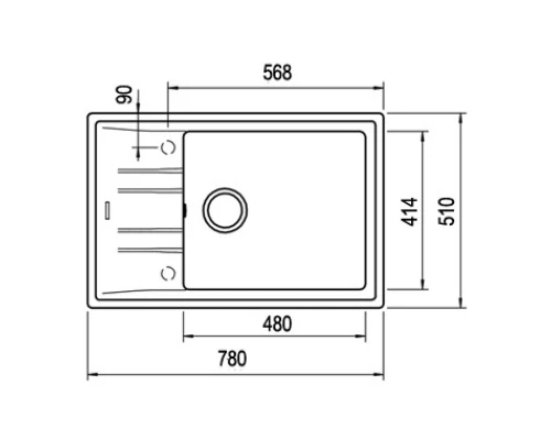 Кухонная мойка Teka Stone 60 S-TG 1B 1D карбон 115330029
