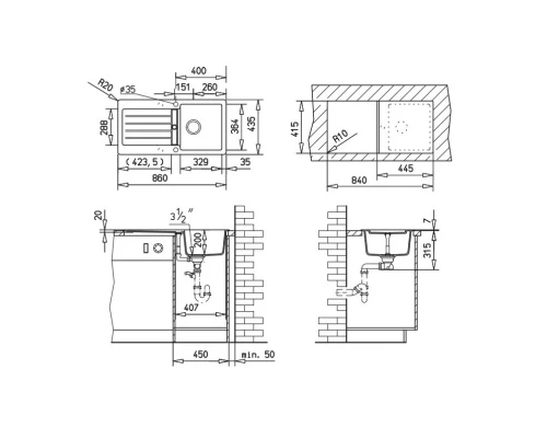 Кухонная мойка Teka Kea 45 B-TG карбон 40143365