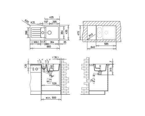 Кухонная мойка Teka Kea 60 B-TG белый арктик 40143373
