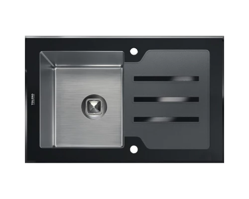 Кухонная мойка Tolero Ceramic Glass нержавеющая сталь/черный TG-780