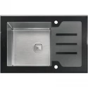 Кухонная мойка Tolero Ceramic Glass нержавеющая сталь/черный TG-660 Кухонная мойка Tolero Ceramic Glass нержавеющая сталь/черный TG-660