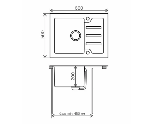 Кухонная мойка Tolero Ceramic Glass нержавеющая сталь/белый TG-660