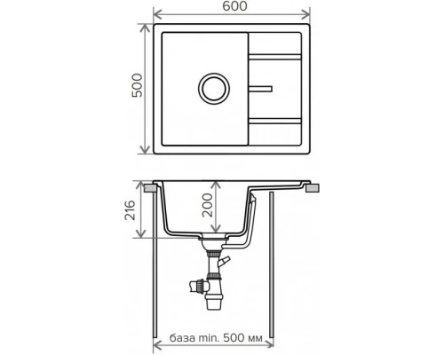 Кухонная мойка Tolero черный R-107 №911