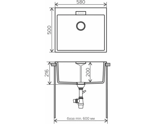 Кухонная мойка Tolero белый TL-580-923