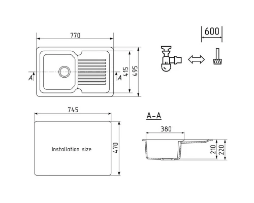 Кухонная мойка Ulgran шоколад U-506-345