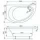 Акриловая ванна 160x100 см R Vagnerplast Corona VPBA168CRN3PX-04