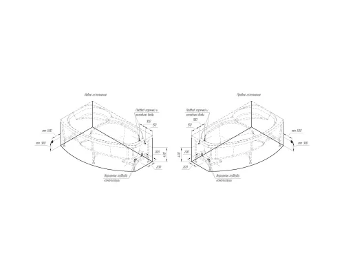 Акриловая ванна правая 169x99 см Radomir София 2-01-0-2-1-223