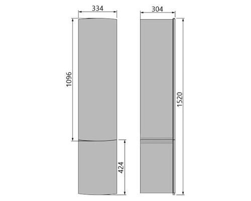 Шкаф одностворчатый 33,4x42,4 см белый глянец L/R Velvex Iva ppIVA.45-21