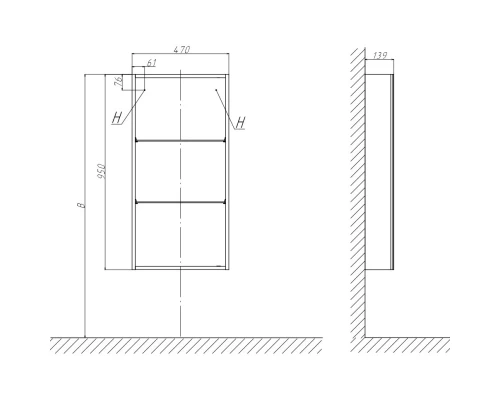 Зеркальный шкаф 47x95 см белый матовый Velvex Unique Unit zsUNI.47.H95-211