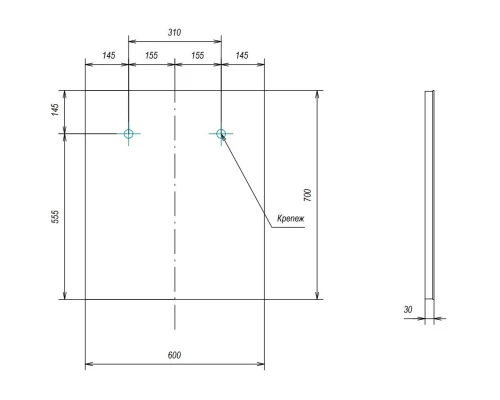Зеркало 60x70 см Velvex Klaufs zkKLA.60-14