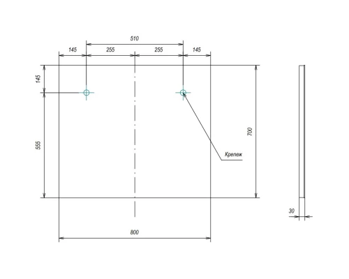 Зеркало 80x70 см Velvex Klaufs zkKLA.80-14