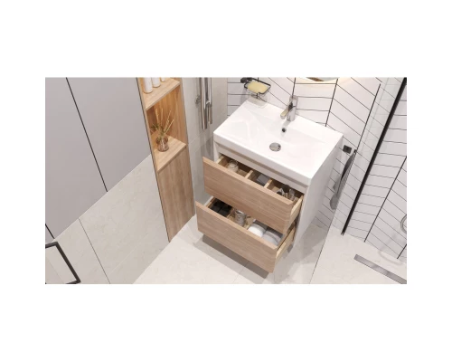 Тумба белый/дуб сонома 59 см Velvex Gesso tpGES.60.2Y-25.21