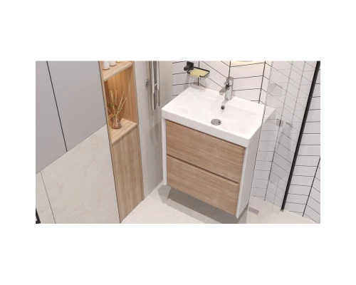 Тумба белый/дуб сонома 59 см Velvex Gesso tpGES.60.2Y-25.21